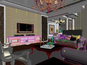fashion european living room 5154 3D Model