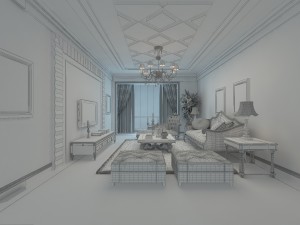 fashionable european living room 5155 Modèle 3D