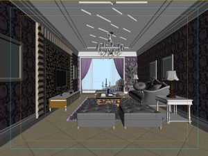 fashionable european living room 5155 Modèle 3D