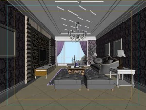 fashionable european living room 5155 3D Model
