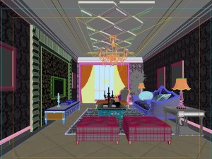 fashionable european living room 5155 Modèle 3D