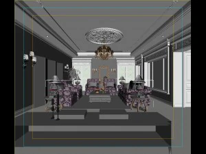 fashionable european living room 5156 3D Model