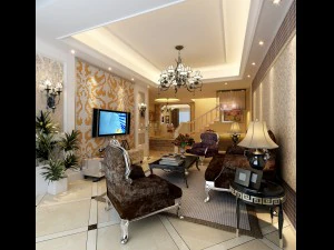 时尚欧式客厅5160 3D 模型