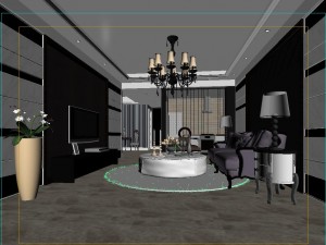 fashionable european living room 5167 3D Model