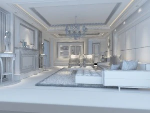 fashionable european living room 5170 3D Model