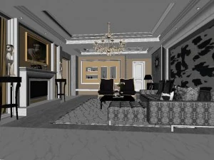 fashionable european living room 5170 3D Model