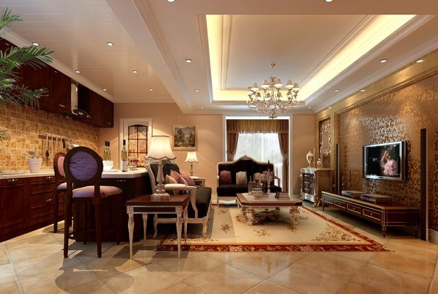 fashionable european living room 5172 Modelo 3D .c4d .max .obj .3ds .fbx .stl .blend 