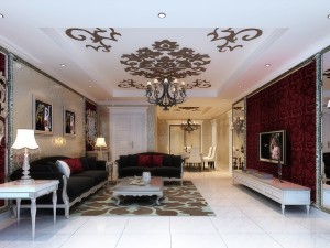 fashionable european living room 5174 3Dモデル