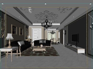 fashionable european living room 5174 3D 모델