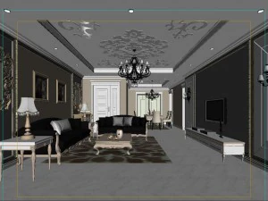 fashionable european living room 5174 3D Model
