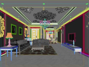 fashionable european living room 5174 3D 모델