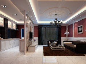 fashionable european living room kitchen 5173 3D Model