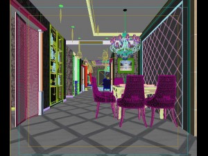 fashionable european living room kitchen 5173 3D Модель