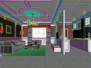 fashionable european living room kitchen 5173 3D Модель
