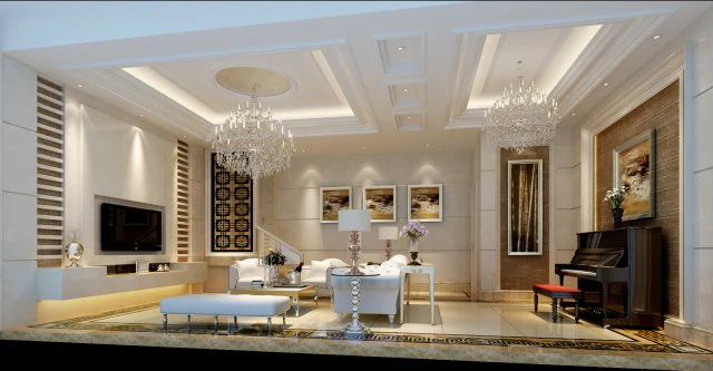 fashionable european living room piano hall 5169 3D Model .c4d .max .obj .3ds .fbx .stl .blend 