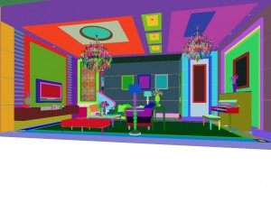 fashionable european living room piano hall 5169 3D 모델