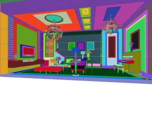fashionable european living room piano hall 5169 3D Model