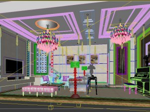 fashionable european living room piano hall 5169 3D 모델