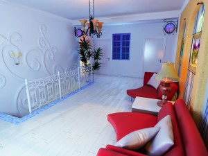 세련된 시골 스타일의 거실 1808 3D 모델