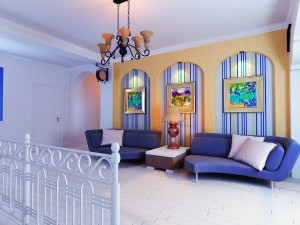 fashionable rural style living room 1808 3D Model