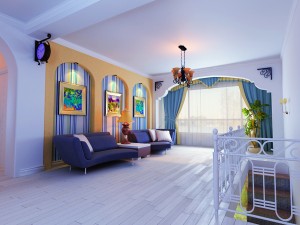 fashionable rural style living room 1808 3D Model