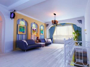 fashionable rural style living room 1808 3D Model