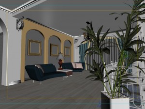 fashionable rural style living room 1808 3D Model