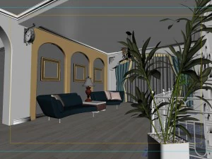 fashionable rural style living room 1808 3D Model