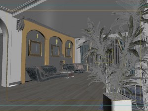 fashionable rural style living room 1808 3D Model