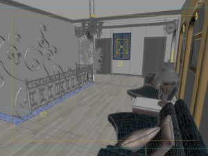 fashionable rural style living room 1808 3D Model