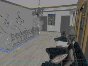 fashionable rural style living room 1808 3D Model