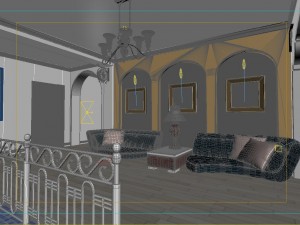 fashionable rural style living room 1808 3D Model