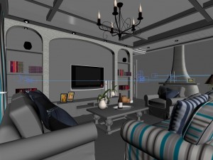 the living room is 1809 Modèle 3D