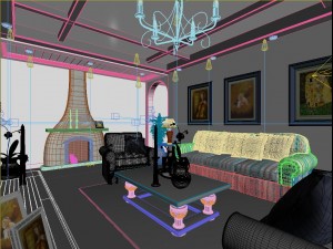 the living room is 1809 Modèle 3D