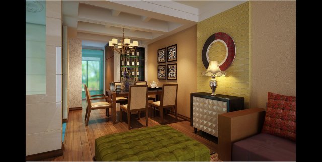 the fashionable rural style room 1812 3D Model .c4d .max .obj .3ds .fbx .stl .blend 