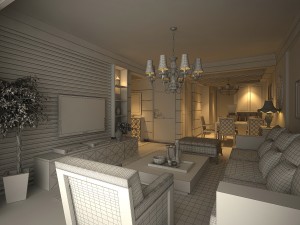 the fashionable rural style room 1812 3D Model