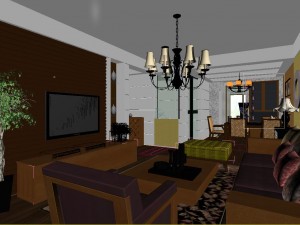 the fashionable rural style room 1812 3D Model