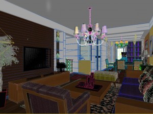 the fashionable rural style room 1812 3D Model