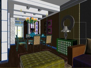 the fashionable rural style room 1812 3D Model