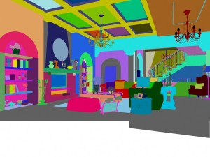 fashionable rural style living room 1813 Model 3D