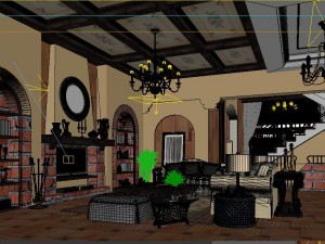 fashionable rural style living room 1813 Model 3D