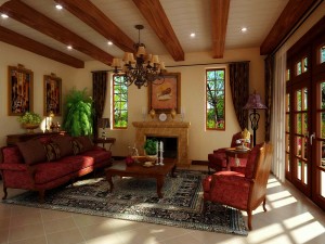 fashionable rural style living room 1815 3D Model