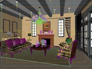 fashionable rural style living room 1815 3D Model