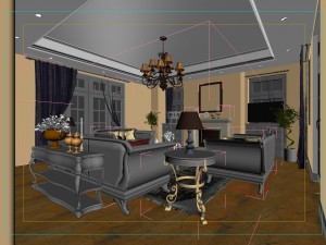 the living room is 1816 Modelo 3D