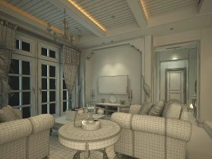 the living room is 1817 3D Model