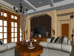 the living room is 1817 3D Model