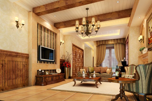 the living room is 1819 3D मॉडल .c4d .max .obj .3ds .fbx .stl .blend 