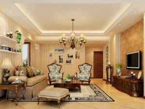 おしゃれな田舎風のリビングルーム1820 3Dモデル