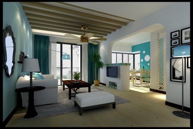 the living room is 1823 Modelo 3D .c4d .max .obj .3ds .fbx .stl .blend