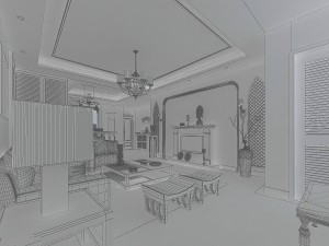 fashionable chinese vintage room 1839 Modello 3D